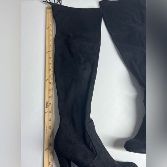 Massimo Faux Suede Over-The-Knee Boots Black Size 8,5 - Picture 7 of 13